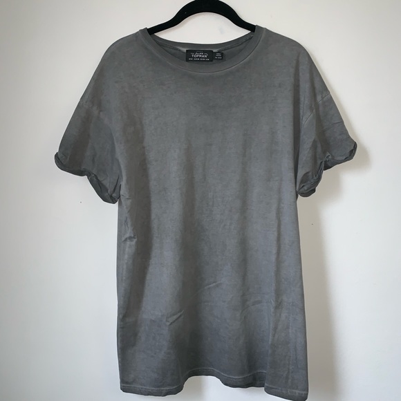 Topman Other - TOPMAN Gray acid wash crewneck T-shirt